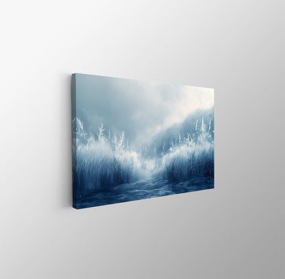 Tablou Canvas peisaj mistic iarba albastra si ape fermecatoare | The Print Studio