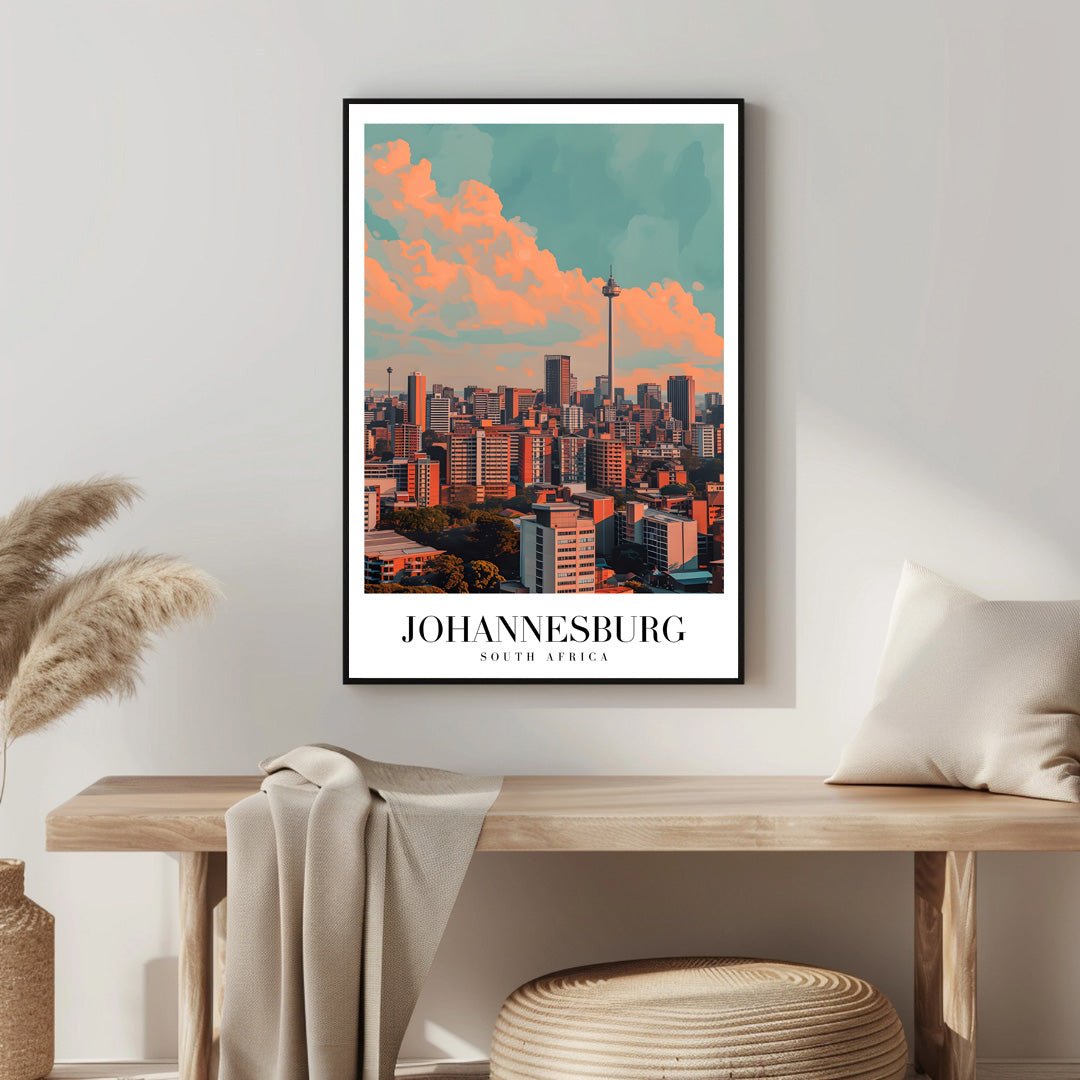 Tablou Canvas Print Johannesburg zgarie-nori cer senin stil ilustrativ