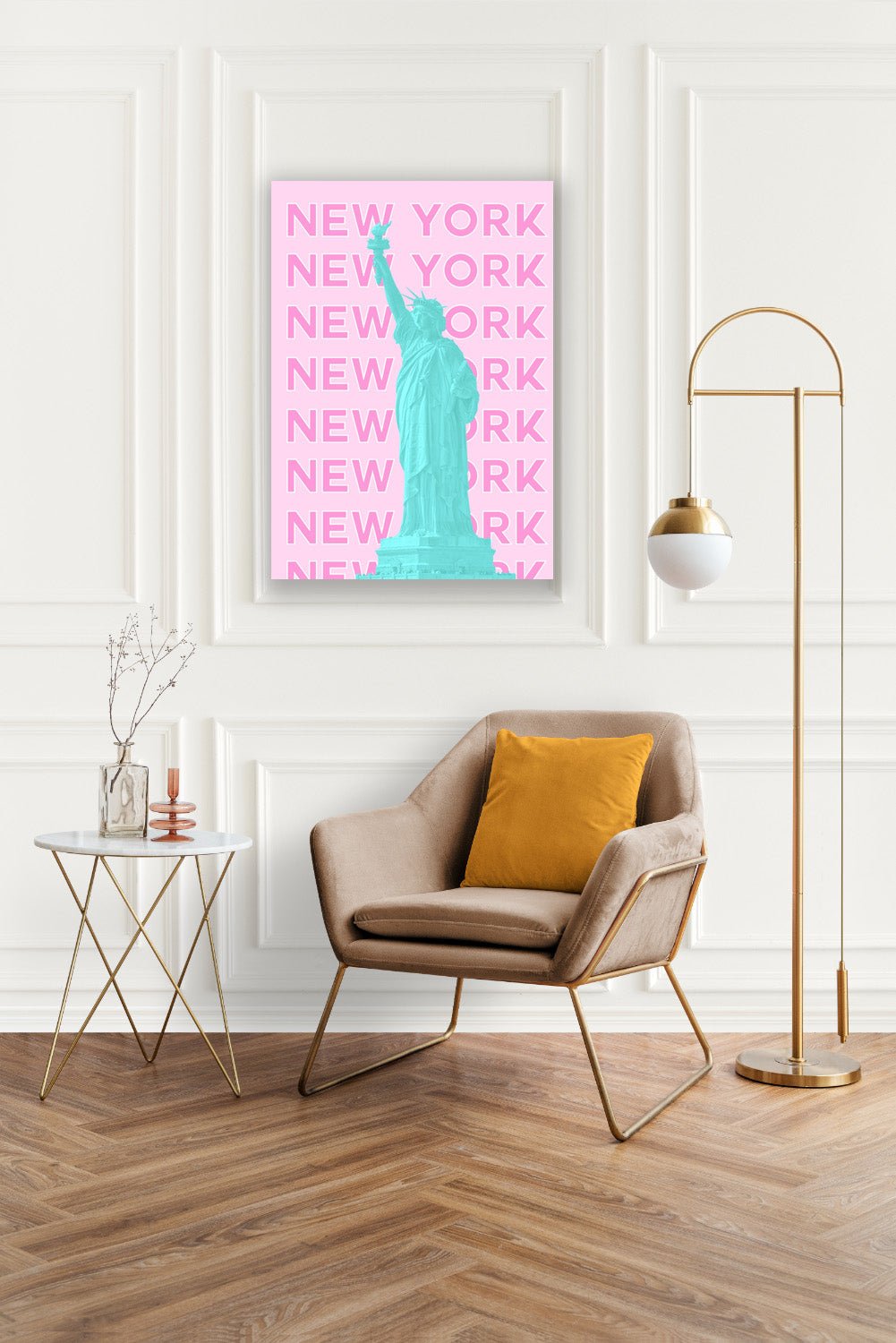 Tablou Canvas Statuia Libertatii in nuante vibrante pop-art | The Print Studio