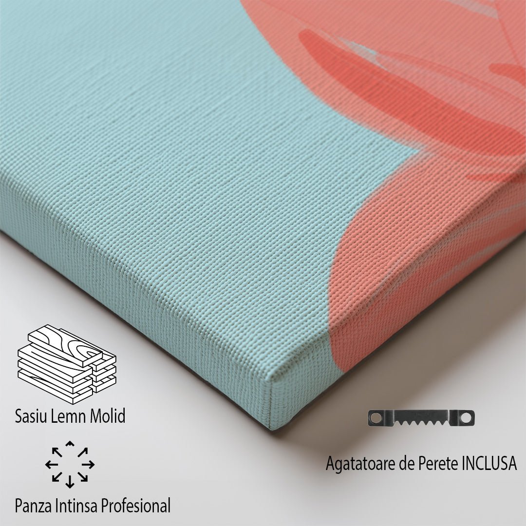 Tablou Canvas floare roz delicata pe albastrul seren | The Print Studio