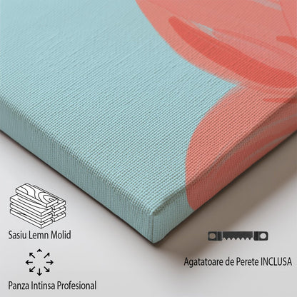 Tablou Canvas floare roz delicata pe albastrul seren | The Print Studio