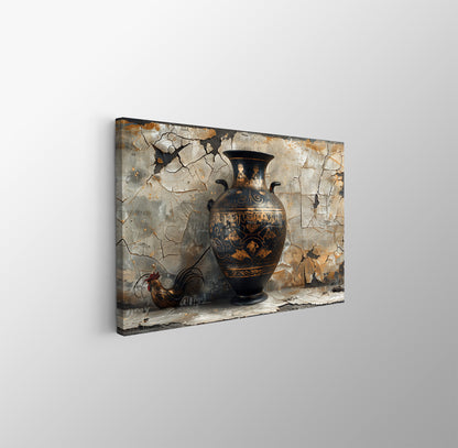Tablou Canvas cocos langa vaza din ceramica veche, surpriza antichitatii | The Print Studio