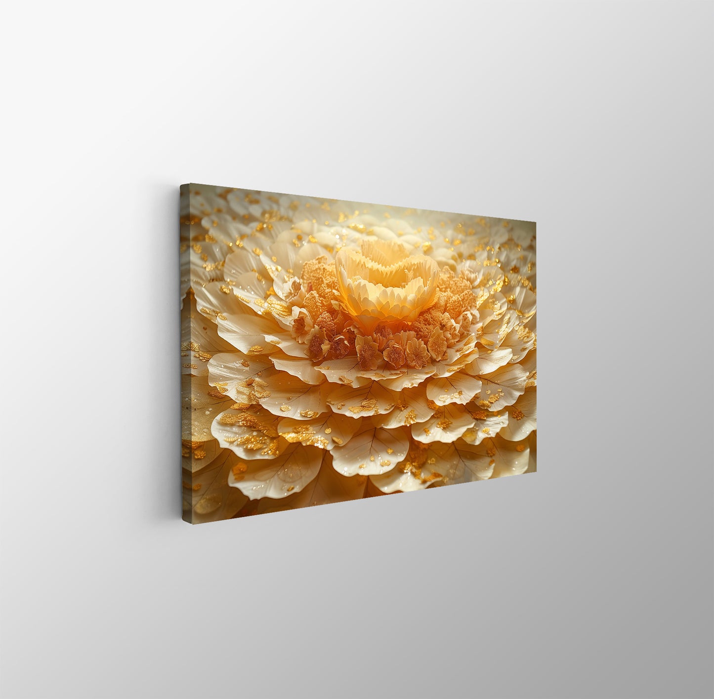 Tablou Canvas Floare Aurie cu Petale Elegante si Abstracte | The Print Studio