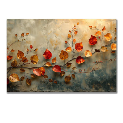 Tablou Canvas frunze aramii si ramuri toamna vibranta | The Print Studio