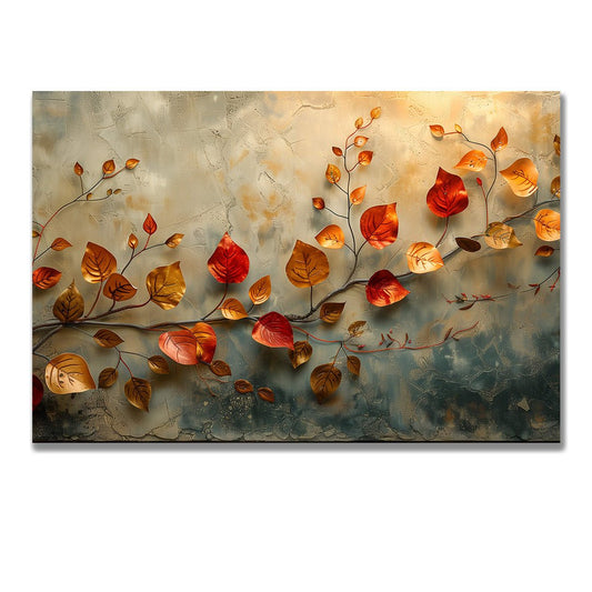 Tablou Canvas frunze aramii si ramuri toamna vibranta | The Print Studio