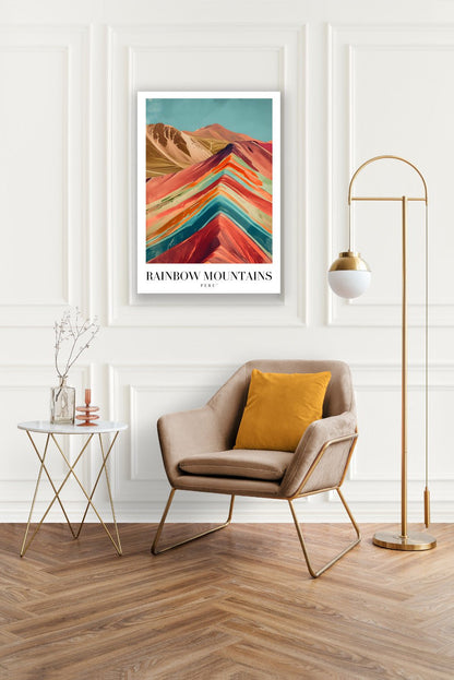Tablou Canvas Print Muntii Curcubeu Peru culori vibrante stil abstract