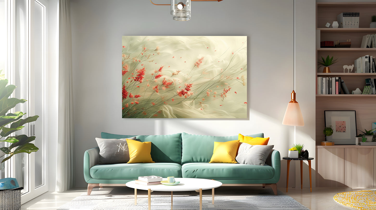 Tablou Canvas flori delicate plutind in vant eteric | The Print Studio