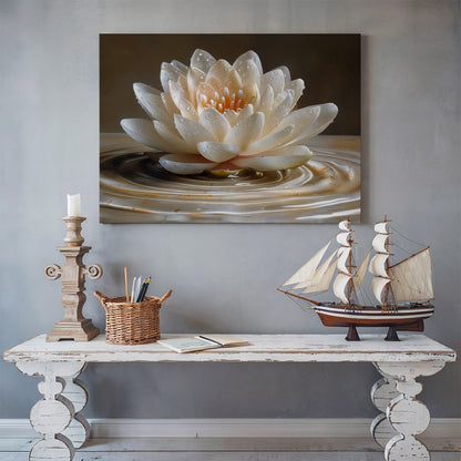 Tablou Canvas Floare lotus in apa reflexie delicata | The Print Studio