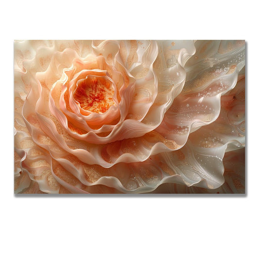 Tablou Canvas floare portocalie cu petale elegante stil abstract | The Print Studio