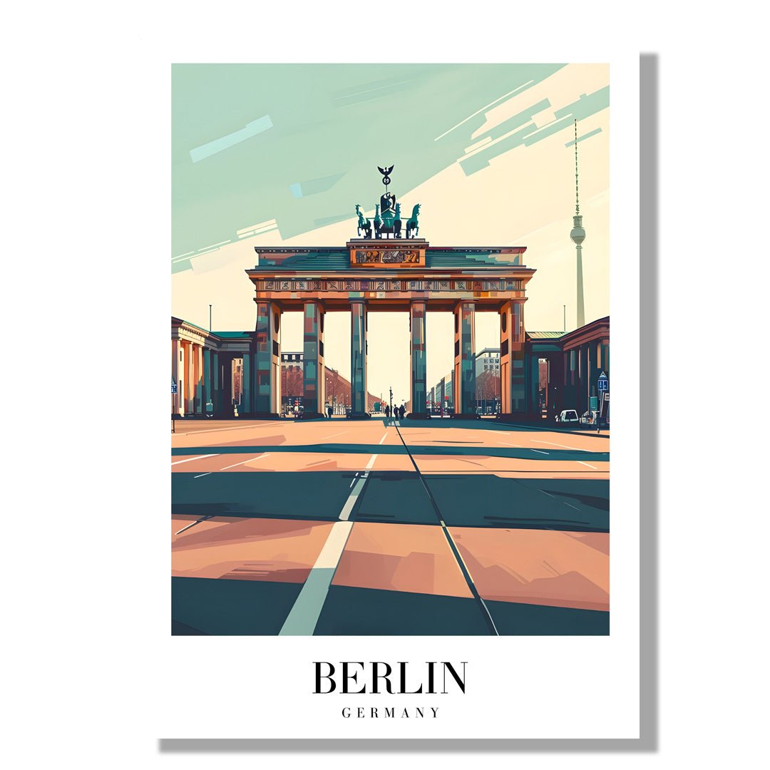 Tablou Canvas Poarta Brandenburg Berlin sub cer senin minimalist | The Print Studio