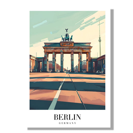 Tablou Canvas Poarta Brandenburg Berlin sub cer senin minimalist | The Print Studio