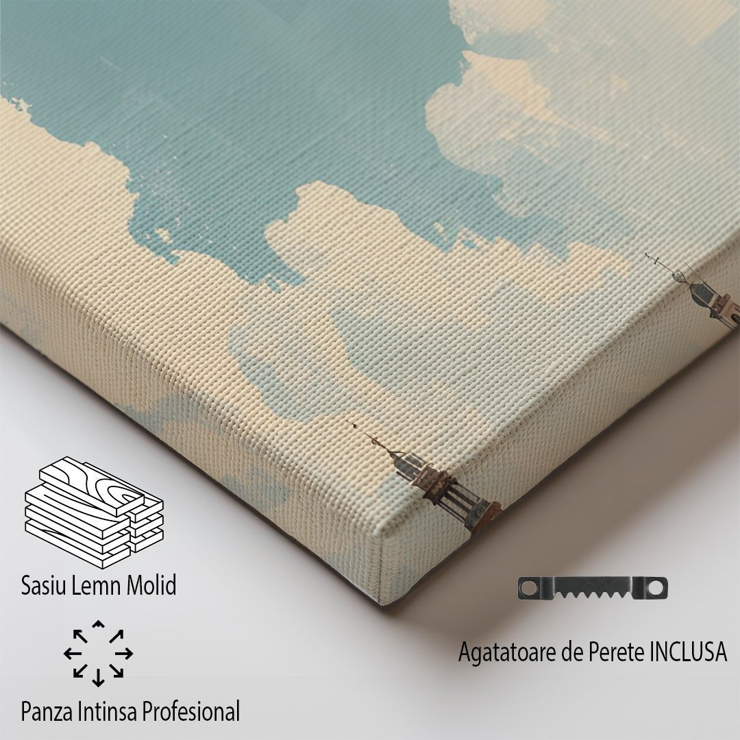 Tablou Canvas case Amsterdam sub cer senin, vibrant si ilustrativ | The Print Studio