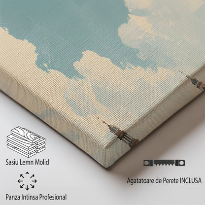 Tablou Canvas case Amsterdam sub cer senin, vibrant si ilustrativ | The Print Studio