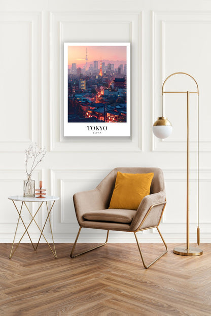 Tablou Canvas Tokyo asfintit vibrant in culori realiste | The Print Studio