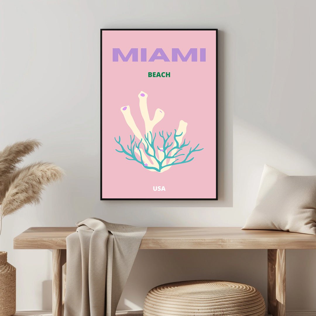 Tablou Canvas coral delicat roz Miami Beach stil minimalist | The Print Studio