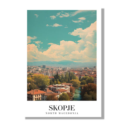 Tablou Canvas Print Skopje cer senin copaci verzi stil realist
