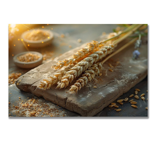 Tablou Canvas spice de grau sub lumina calda si paine rustica | The Print Studio