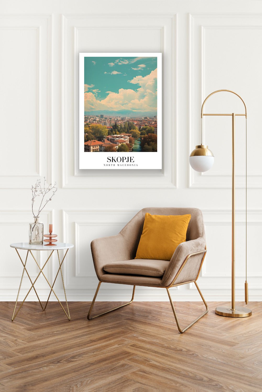 Tablou Canvas Print Skopje cer senin copaci verzi stil realist