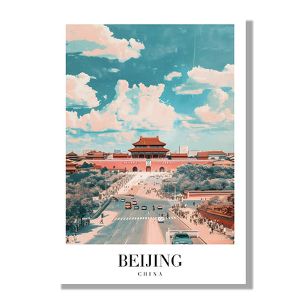 Tablou Canvas Print Beijing cer senin autostrada, stil retro vibrant