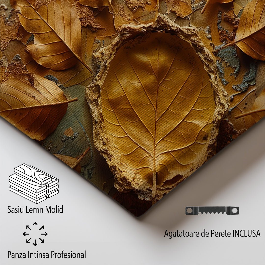 Tablou Canvas frunze tomnatice cu textura naturala abstracta | The Print Studio