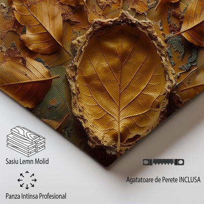 Tablou Canvas frunze tomnatice cu textura naturala abstracta | The Print Studio