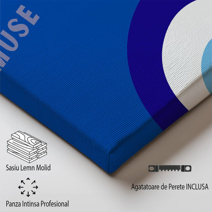 Tablou Canvas Grecia albastru alb minimalist si mistic | The Print Studio