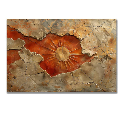 Tablou Canvas soare stralucind pe pamant crapat abstract | The Print Studio