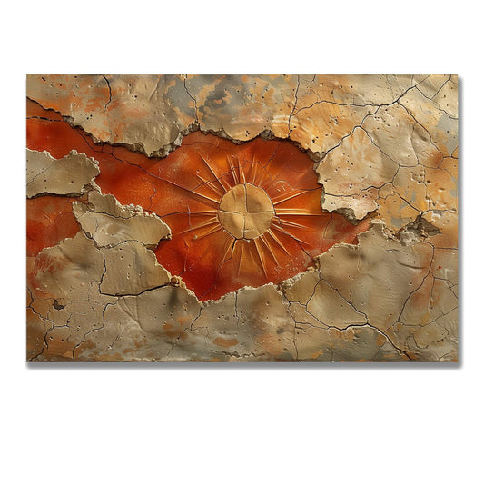 Tablou Canvas soare stralucind pe pamant crapat abstract | The Print Studio