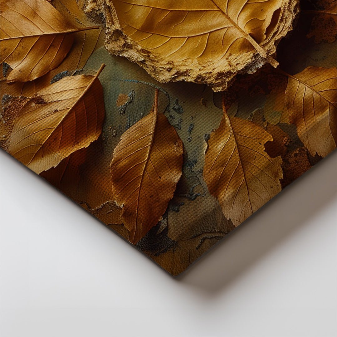 Tablou Canvas frunze tomnatice cu textura naturala abstracta | The Print Studio