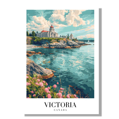 Tablou Canvas Print mare arhitectura Victoria Canada, stil impresionist