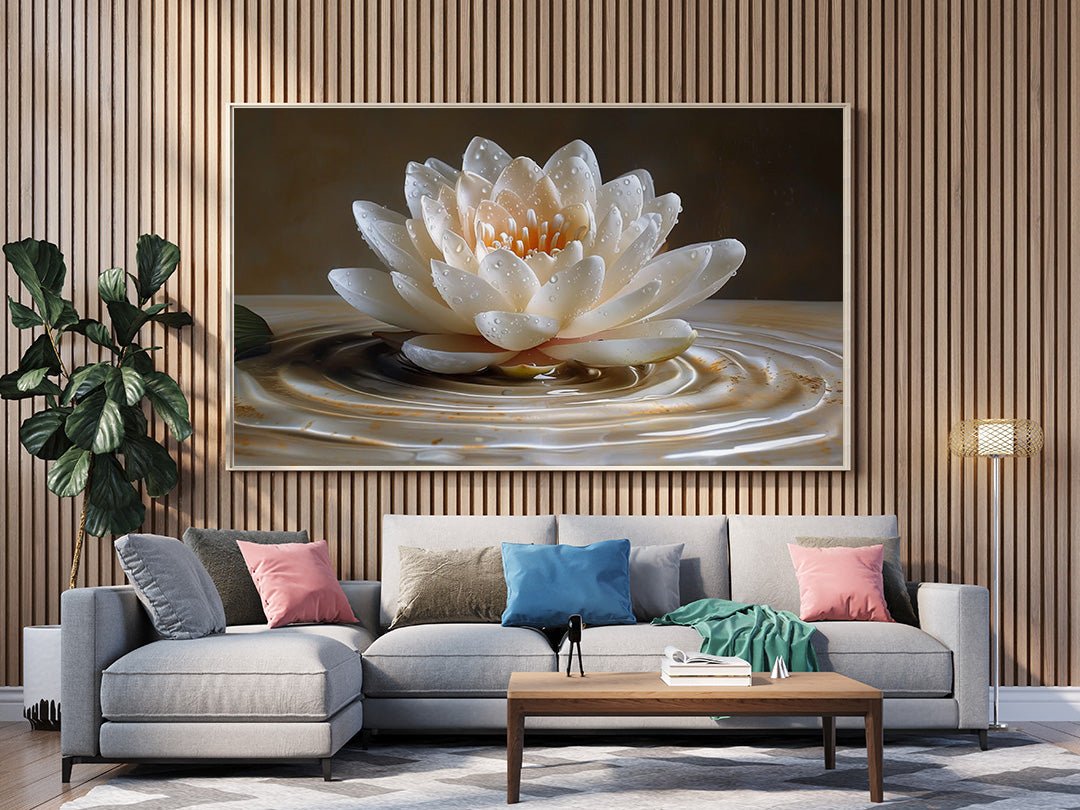 Tablou Canvas Floare lotus in apa reflexie delicata | The Print Studio
