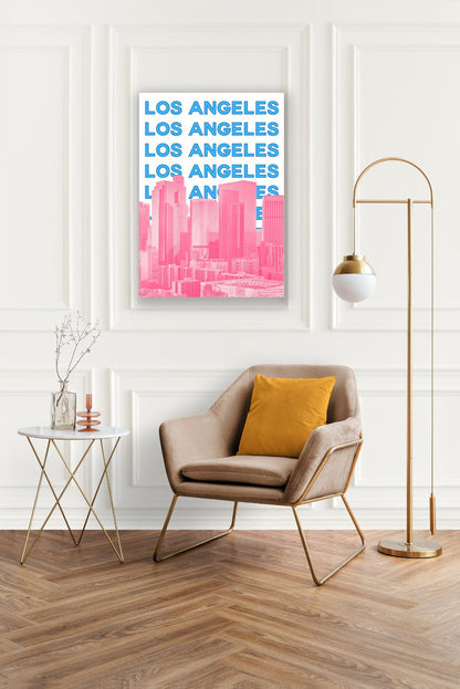 Tablou Canvas Los Angeles in culori vibrante pop-art | The Print Studio