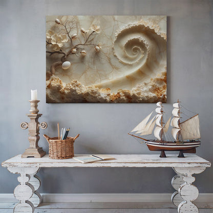 Tablou Canvas copac inflorit scaldat in valuri de culoare | The Print Studio