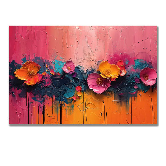 Tablou Canvas flori vibrante cu texturi si culori stralucitoare | The Print Studio
