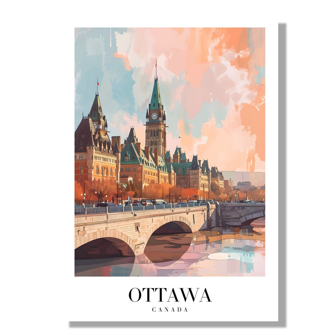 Tablou Canvas Print pod Ottawa regal sub cer pastelat, stil impresionist