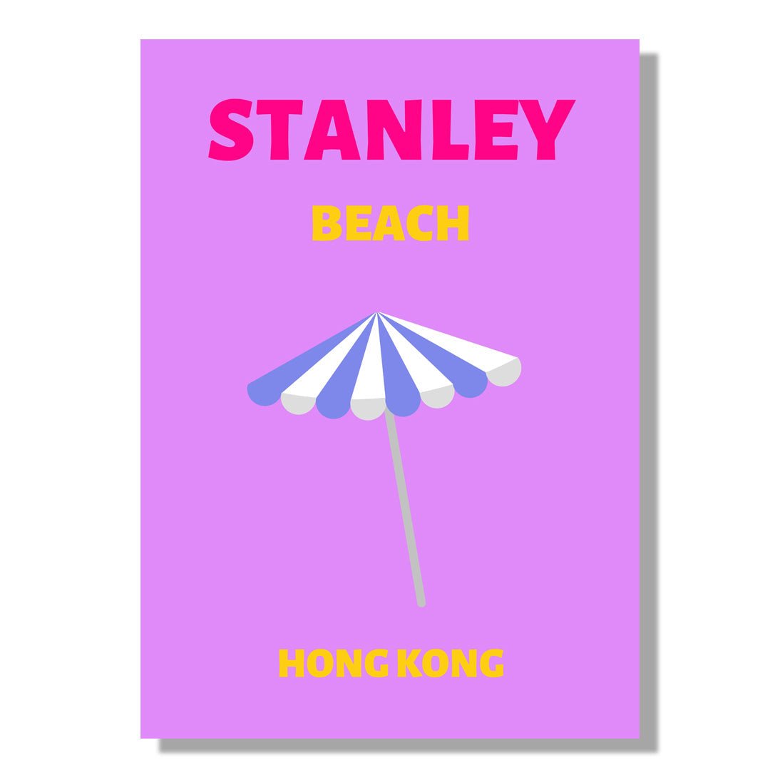 Tablou Canvas plaja Stanley Hong Kong serene cu umbrela | The Print Studio