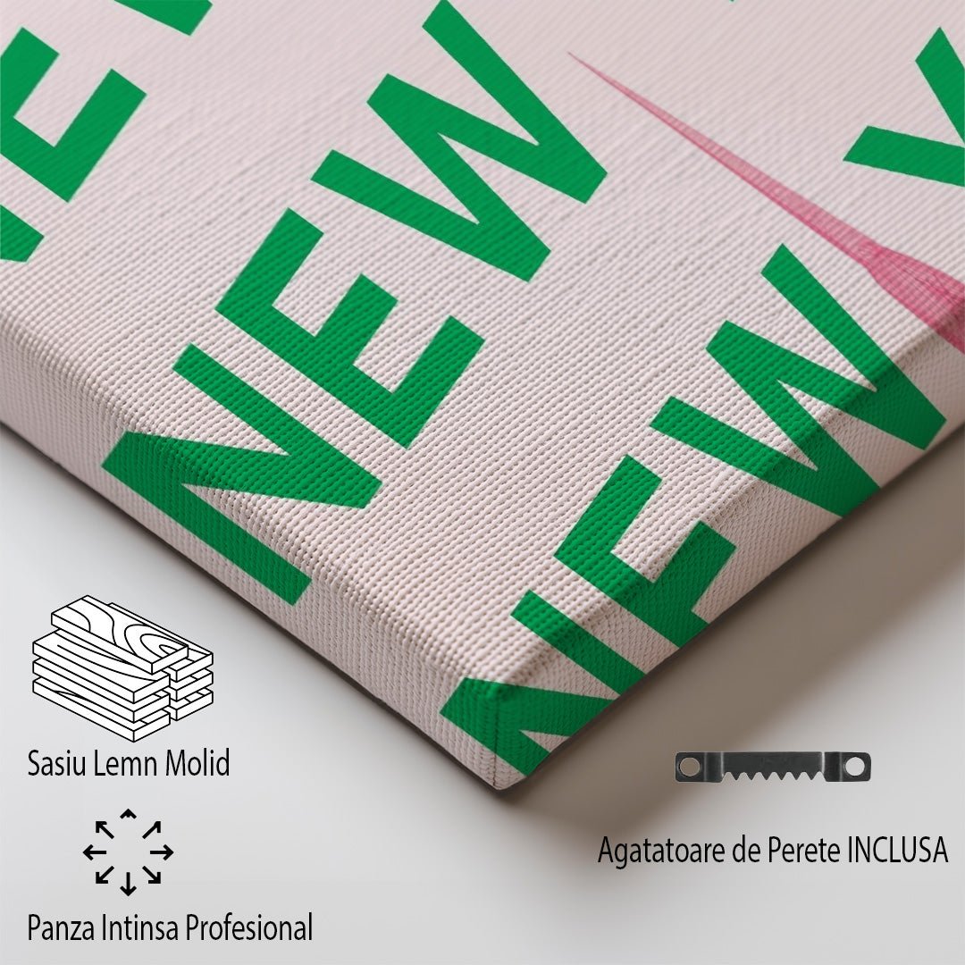 Tablou Canvas text vertical New York oras iconic in stil pop art | The Print Studio