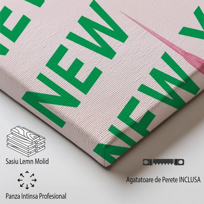 Tablou Canvas text vertical New York oras iconic in stil pop art | The Print Studio