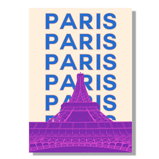 Tablou Canvas Turnul Eiffel vibrant interprins in stil pop-art | The Print Studio