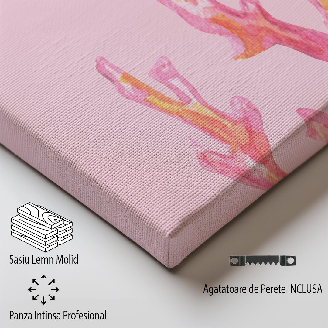 Tablou Canvas Print Valencia coral roz vibrant, stil acuarela