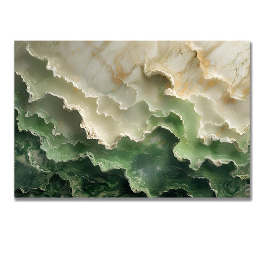 Tablou Canvas verde marmura stratificata | The Print Studio