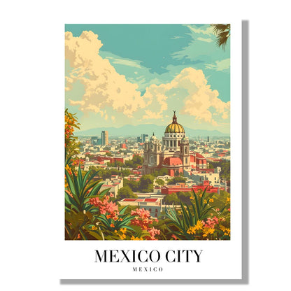 Tablou Canvas catedrala Mexicana sub cer senin vintage | The Print Studio