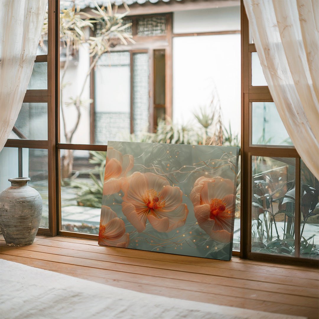 Tablou Canvas flori eterice scanteietoare in tonuri pastelate | The Print Studio