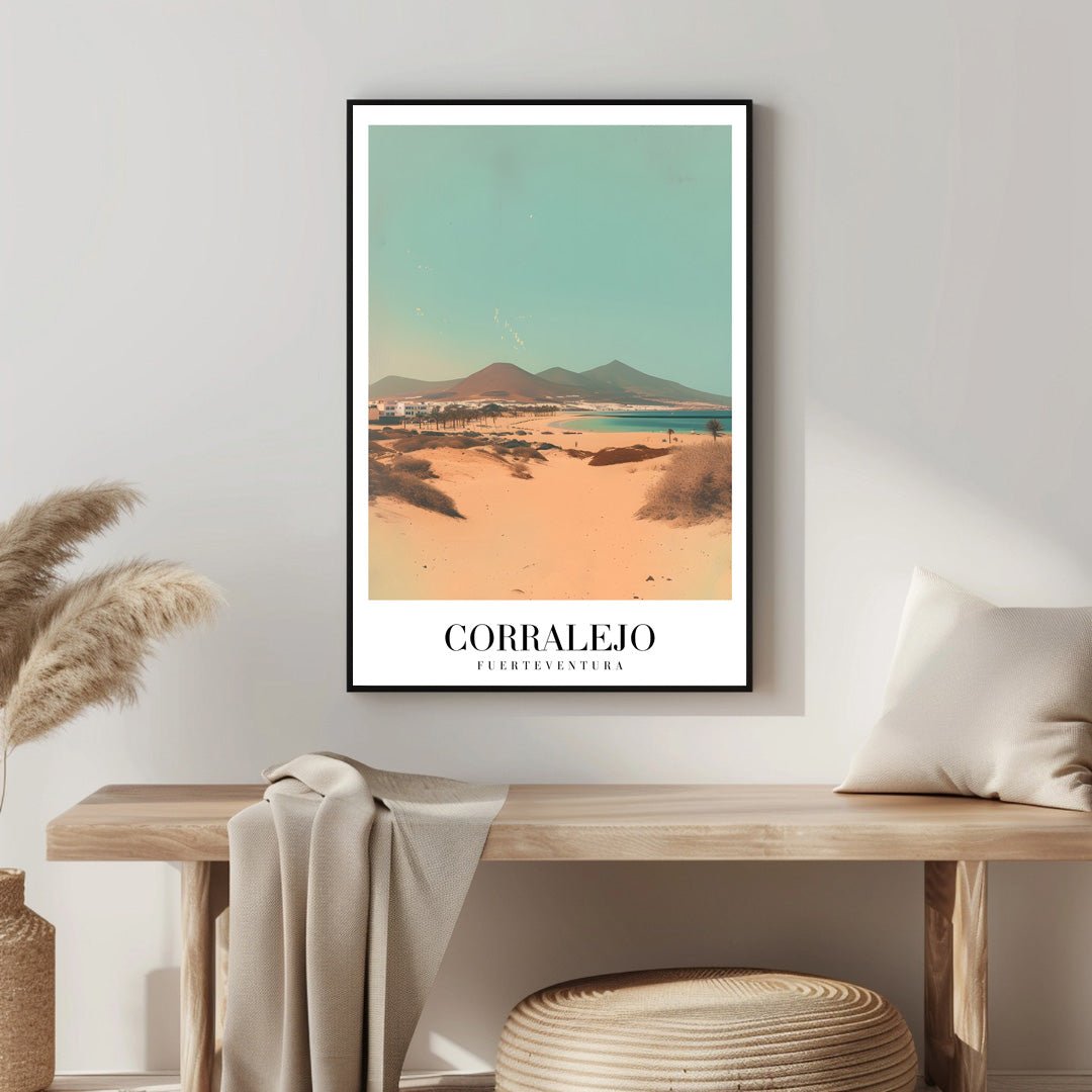 Tablou Canvas Print plaja Corralejo peisaj senin cer pastel, stil modern