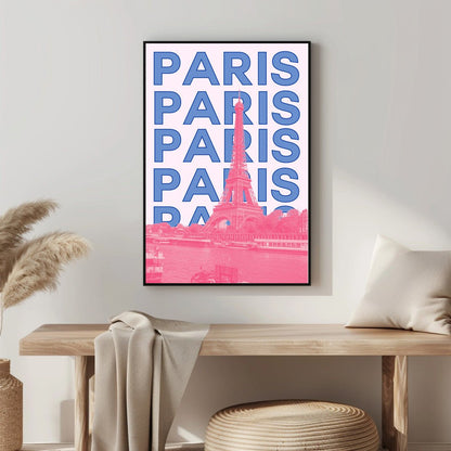 Tablou Canvas Turn Eiffel Paris in culori vibrante pop-art | The Print Studio