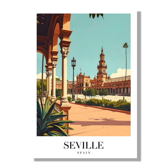 Tablou Canvas arcade Sevilla luminand orizontul vintage | The Print Studio