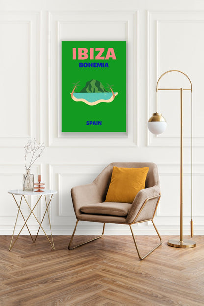 Tablou Canvas peisaj exotica Ibiza cu palmieri | The Print Studio