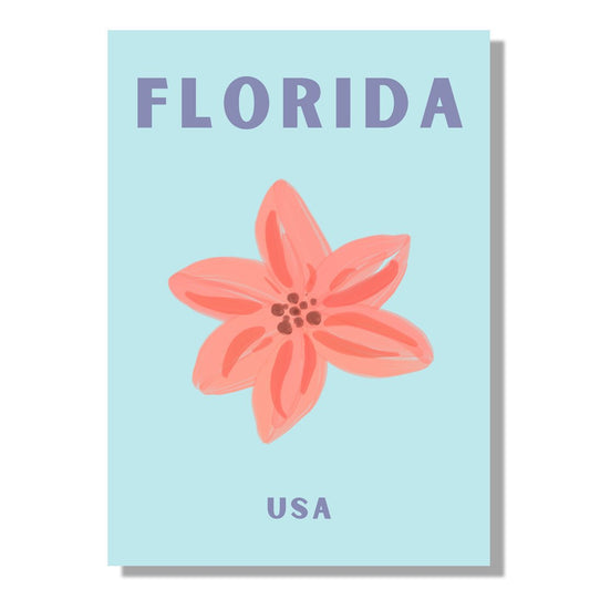 Tablou Canvas floare roz delicata pe albastrul seren | The Print Studio