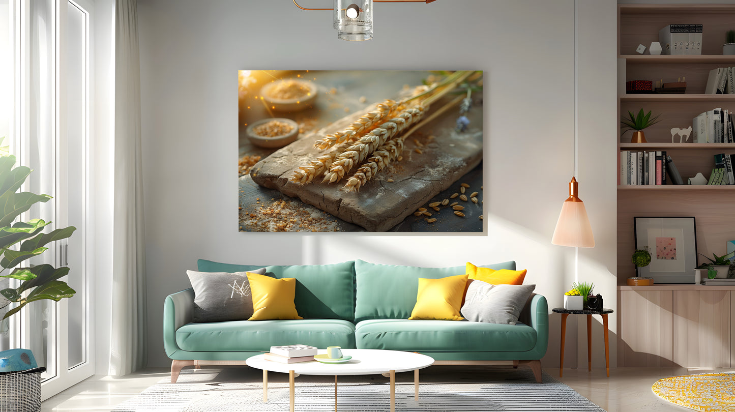 Tablou Canvas spice de grau sub lumina calda si paine rustica | The Print Studio