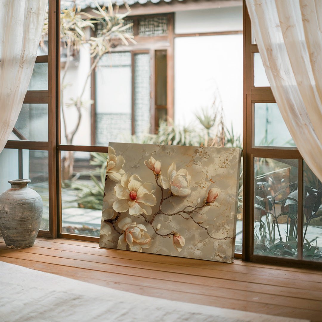 Tablou Canvas magnolii delicate pe ramuri in stil realist | The Print Studio